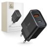 Tech-Protect C30W hálózati töltő, USB-C PD 30 W és USB-A QC 3.0, fekete