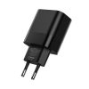 Tech-Protect C30W hálózati töltő, USB-C PD 30 W és USB-A QC 3.0, fekete