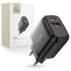 Tech-Protect C20W hálózati töltő, 20 W PD, 1× USB-C + 1× USB-A, fekete