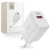 Tech-Protect C20W hálózati töltő, 20 W PD, 1× USB-C + 1× USB-A, fehér