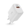 Tech-Protect C20W hálózati töltő, 20 W PD, 1× USB-C + 1× USB-A, fehér
