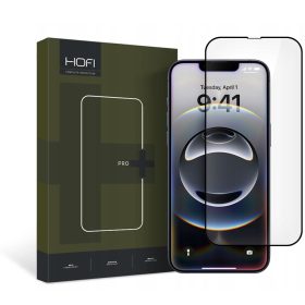   Hofi Glass Pro+ kijelzővédő üveg – iPhone 13 / 13 Pro / 14 / 16e / 17e, fekete keret, 1 db