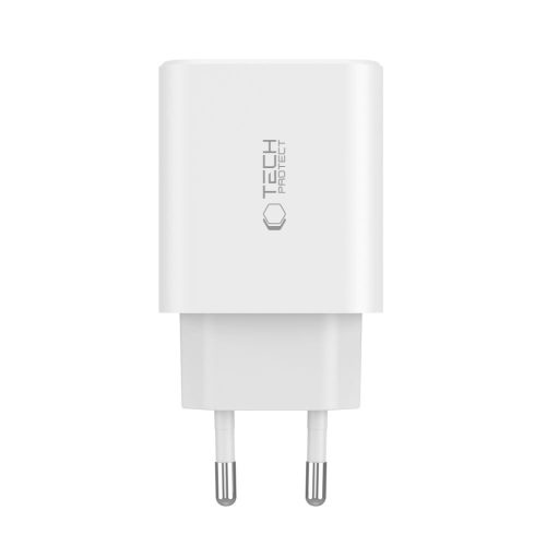 Tech-Protect NC30W hálózati töltő, 30 W PD, 2× USB-C + 1× USB-A, fekete