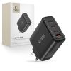 Tech-Protect NC100W GaN hálózati töltő, 100 W PD, 3× USB-C + 1× USB-A, fekete