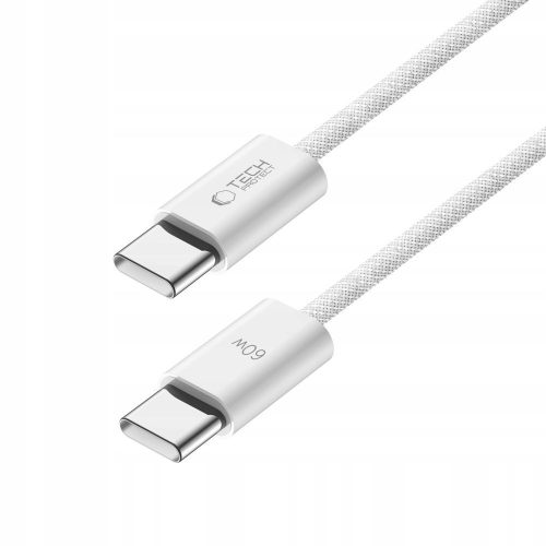Tech-Protect UltraBoost Classic USB-C–USB-C töltőkábel, 60 W, 1 m, fehér