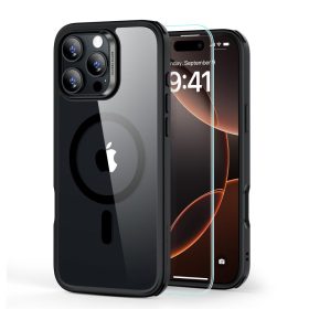   ESR Classic Hybrid HaloLock MagSafe tok – iPhone 16 Pro Max, átlátszó / fekete, 1 db üveggel
