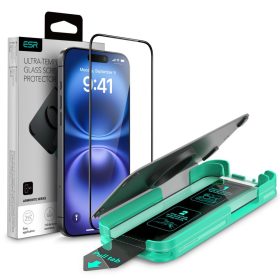   ESR Armorite kijelzővédő üveg – iPhone 16, fekete keret, 1 db