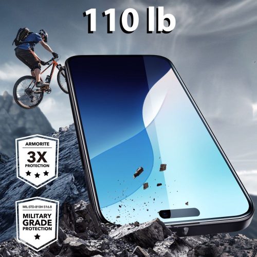ESR Armorite kijelzővédő üveg – iPhone 16, fekete keret, 1 db