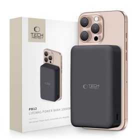   Tech-Protect PB12 LifeMag MagSafe powerbank  20 000 mAh, 15 W vezeték nélküli töltés, fekete