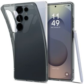   Spigen Liquid Crystal tok – Samsung Galaxy S25 Ultra, átlátszó, sötét kerettel