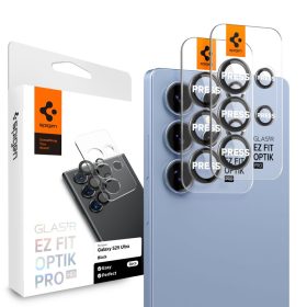   Spigen Optik Pro HD Glas.tR EZ Fit kameravédő üveg – Samsung Galaxy S25 Ultra, fekete, 2 készlet