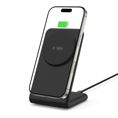 Tech-Protect Qi15W-A38 mágneses töltőállvány, 15 W, MagSafe, fekete