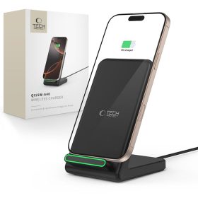 Tech-Protect Qi15W-A40 töltőállvány, 15 W, Qi, fekete
