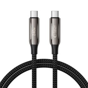   Tech-Protect Ub10T UltraBoost USB-C–USB-C töltőkábel, 240 W, 1 m, fekete