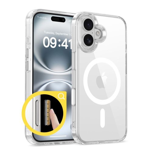 Tech-Protect FlexAir Hybrid MagSafe CC tok – iPhone 16, átlátszó