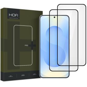   Hofi Glass Pro+ kijelzővédő üveg – Samsung Galaxy S24 / S25, fekete keret, 2 db