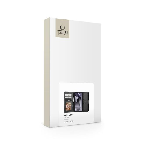 Tech-Protect Wallet tok – Samsung Galaxy S25, fekete