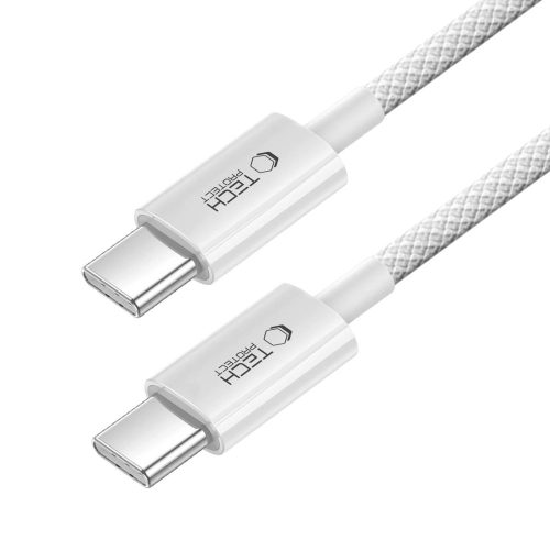 Tech-Protect UltraBoost Lite USB-C–USB-C töltőkábel, 60 W, 1 m, fehér