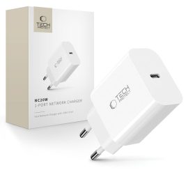   Tech-Protect NC20W hálózati töltő, 20 W PD, 1× USB-C, fehér