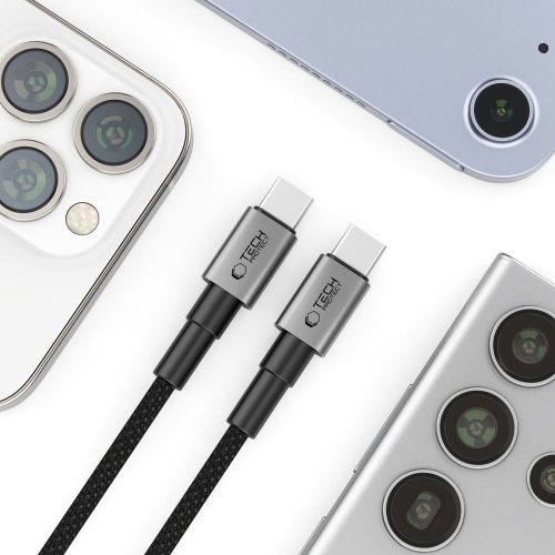 Tech-Protect UltraBoost DNA USB-C – USB-C kábel, PD 100 W / 5 A, 1 m, szürke