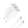 Tech-Protect NC20W hálózati töltő, 20 W PD, 1× USB-C, fehér, kábellel