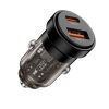 Tech-Protect CC03 autós töltő, 30 W PD, USB-C + USB-A, fekete