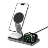 Tech-Protect Qi15W-A47 3 az 1-ben mágneses töltőállvány, 15 W, MagSafe, fekete