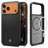 Spigen Enzo Aramid T MagSafe CC tok – iPhone 17 Pro / 18 Pro, fekete / ezüst