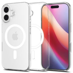   Spigen Liquid Crystal MagSafe tok – iPhone 17, átlátszó / fehér