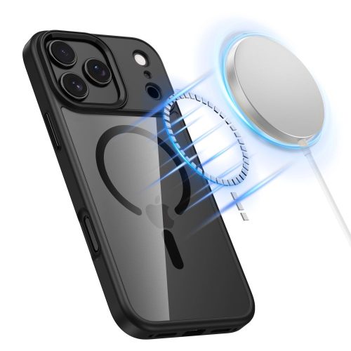 Tech-Protect MagMat MagSafe tok – iPhone 17 Pro Max, fekete / átlátszó