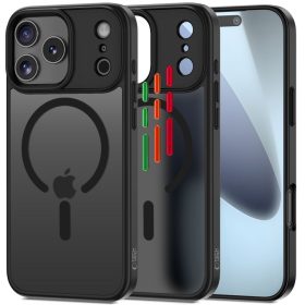   Tech-Protect MagMat XT MagSafe tok – iPhone 17 Pro Max, matt fekete, 4 gombborítás-készlettel