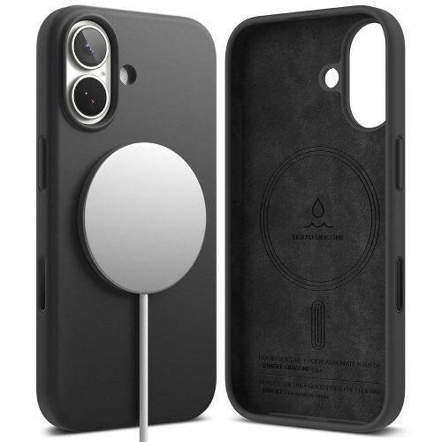 Ringke Silicone Magnetic MagSafe tok – iPhone 17, fekete