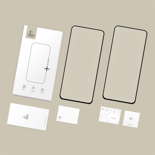 Tech-Protect Glass Fit+ kijelzővédő üveg – Samsung Galaxy S25 FE, fekete keret, 2 db