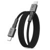 Tech-Protect UltraBoost DNA MagTwist USB-C–USB-C töltőkábel, 100 W, 2 m, szürke