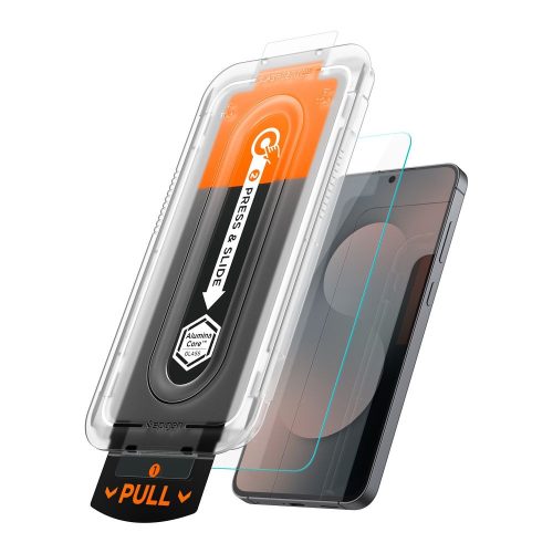 Spigen Glas.tR EZ Fit Pro HD kijelzővédő üveg – Samsung Galaxy S25 FE, átlátszó, 2 db