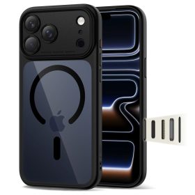   Tech-Protect MagPeak MagSafe CC tok – iPhone 17 Pro Max, fekete / átlátszó
