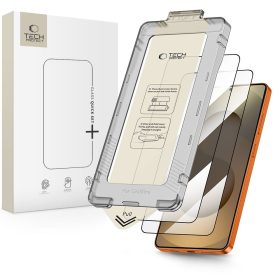   Tech-Protect Quick Set+ kijelzővédő üveg – Samsung Galaxy S26 Ultra, fekete keret, 2 db