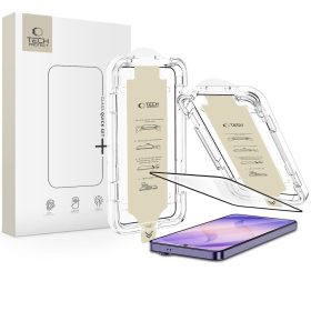   Tech-Protect Quick Set Ar+ tükröződéscsökkentő kijelzővédő üveg – Samsung Galaxy S26 Ultra, fekete keret, 1 db