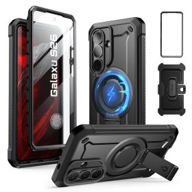   Supcase Unicorn Beetle Pro MagSafe tok – Samsung Galaxy S26, fekete, 2 első kerettel