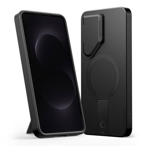 Tech-Protect Kevlar Aura MagSafe tok – Samsung Galaxy S26, fekete / narancssárga
