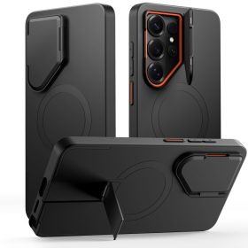   Tech-Protect Kevlar Aura MagSafe tok – Samsung Galaxy S26 Ultra, fekete / narancssárga