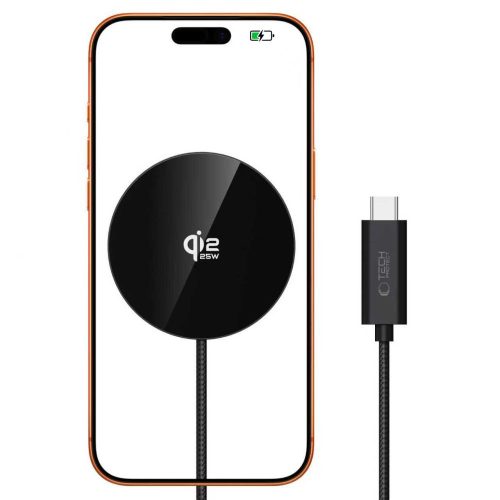 Tech-Protect A50 mágneses töltőpad, 25 W, Qi2.2 / MagSafe, fekete