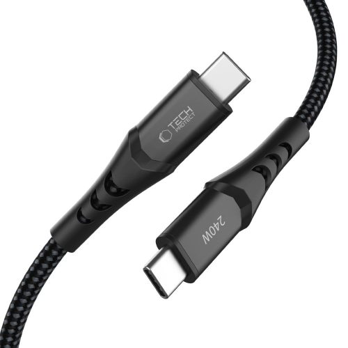 Tech-Protect Ub11T UltraBoost USB-C–USB-C töltőkábel, 240 W, 1 m, fekete