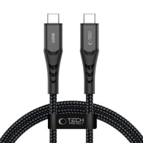   Tech-Protect Ub11T UltraBoost USB-C–USB-C töltőkábel, 100 W, 1 m, fekete