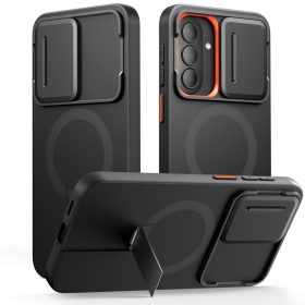   Tech-Protect Kevlar Aura MagSafe tok – Samsung Galaxy A57, fekete / narancssárga