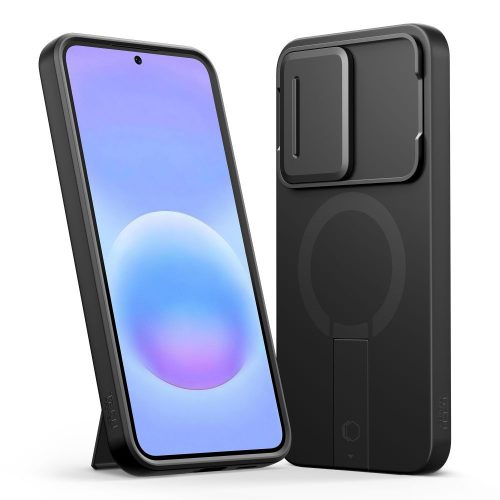 Tech-Protect Kevlar Aura MagSafe tok – Samsung Galaxy A57, fekete / narancssárga