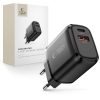 Tech-Protect NCA65W GaN hálózati töltő, 65 W PD, 1× USB-C + 1× USB-A, fekete
