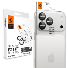   Spigen Optik Pro Glas.tR EZ Fit kameravédő üveg – iPhone 18 Pro / 18 Pro Max, fekete, 2 készlet