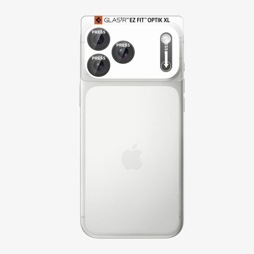 Spigen Optik Pro XL Glas.tR EZ Fit kameravédő üveg – iPhone 18 Pro Max, fekete, 1 készlet