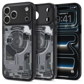   Spigen Ultra Hybrid MagSafe tok – iPhone 17 Pro / 18 Pro, fekete, zero one mintás